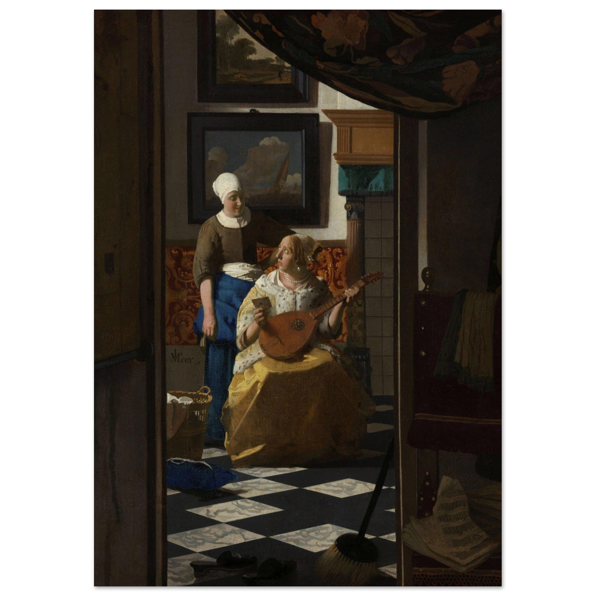 Artfulprints Poster Johannes Vermeer - De liefdesbrief - A4 21x29.7 cm
