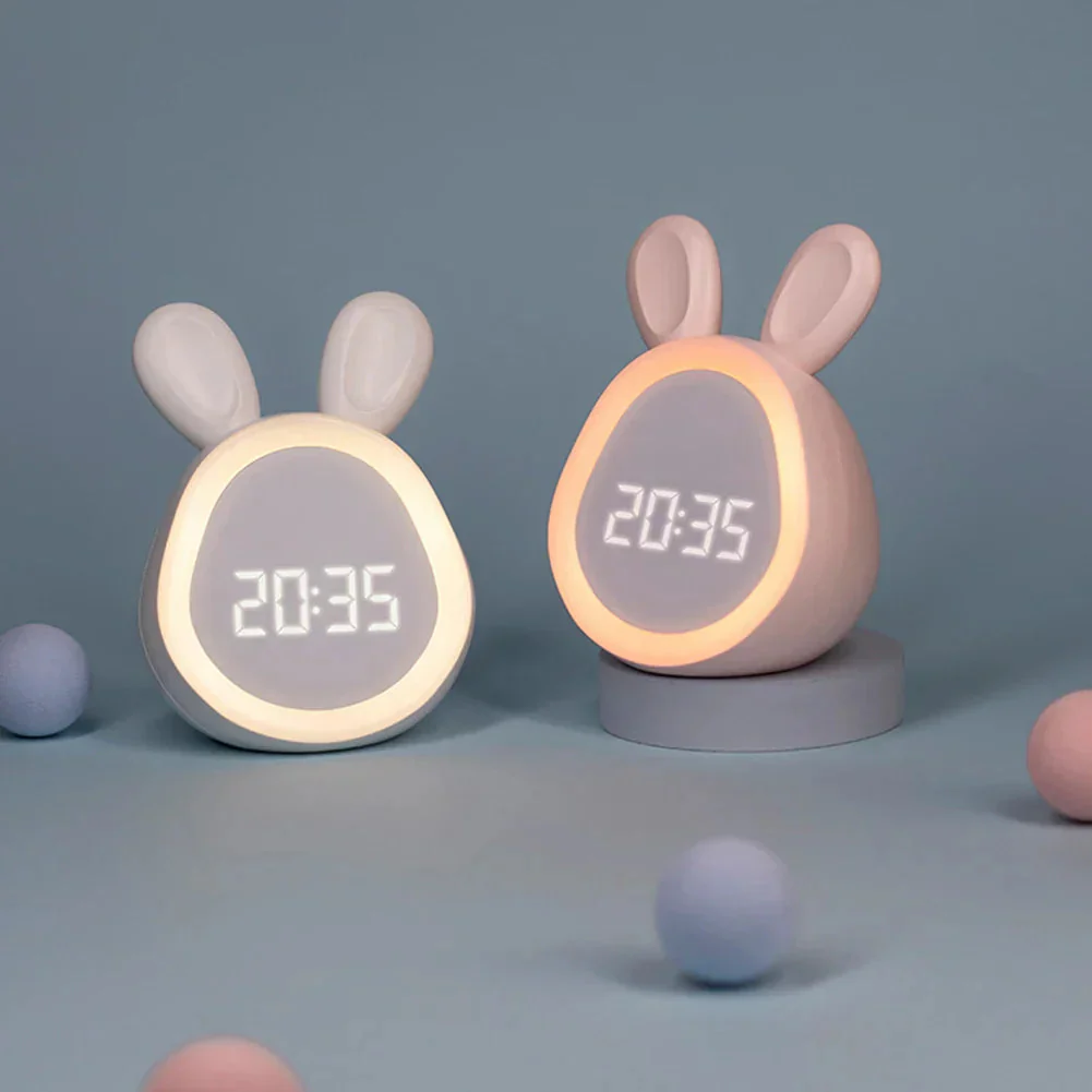 GlowBunny – Schattige Kinderwekker met Nachtlampje & Instelbare Helderheid