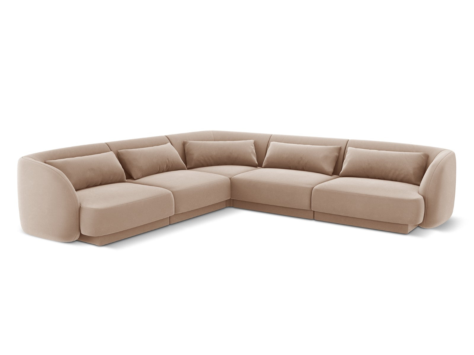 Cosmopolitan Design Symmetrische hoekbank Tulum 5-zits, flueel, beige