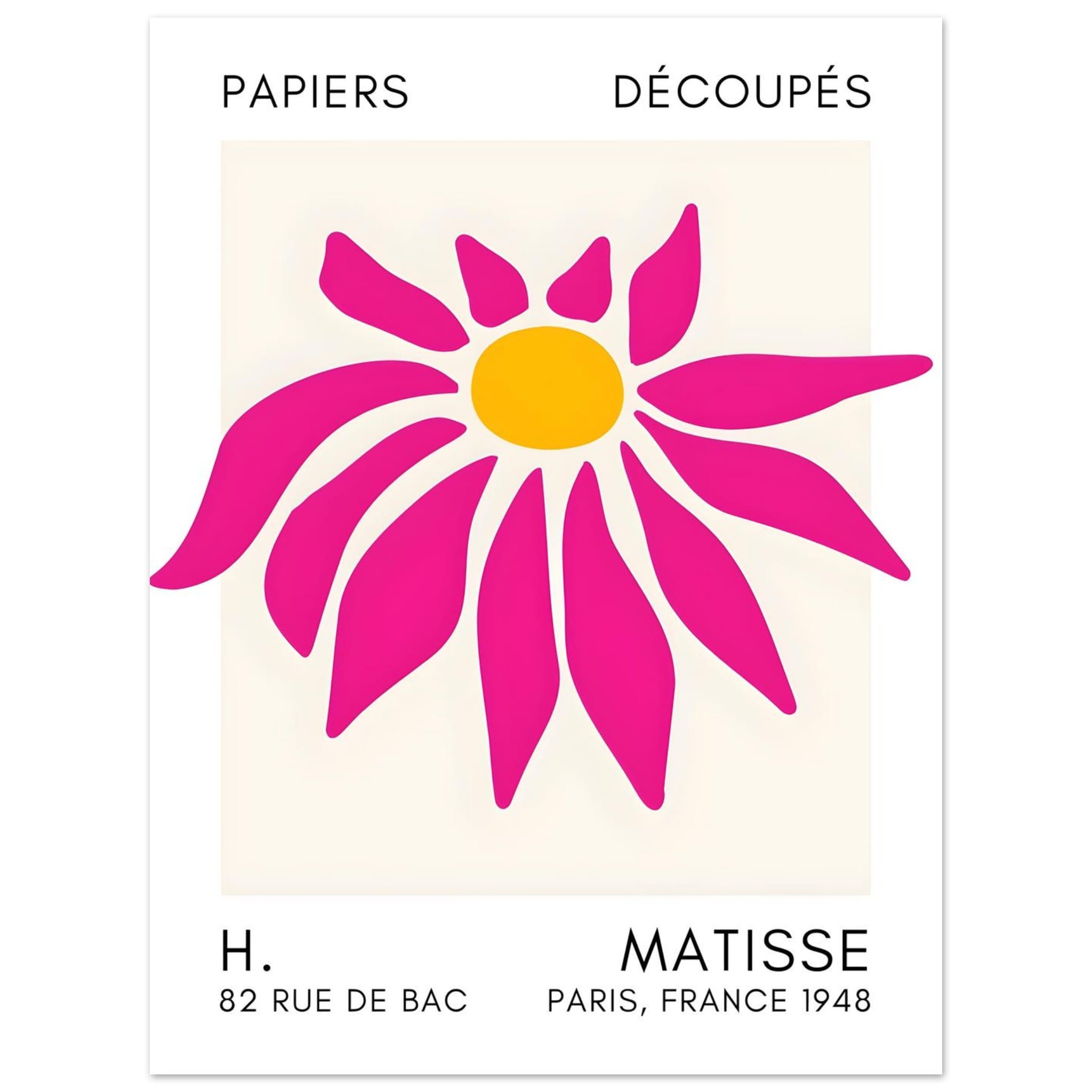 Artfulprints Poster Matisse – Deep sea dance pink - 30x40 cm - Roze