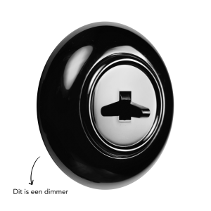 De Oude Schakelaar dimmer – zwart – rond De Oude Schakelaar dimmer – zwart – rond