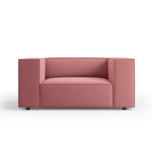 Cosmopolitan Design Fauteuil Arendal flueel, zalm – 102x124x70cm Cosmopolitan Design Fauteuil Arendal flueel, zalm – 102x124x70cm