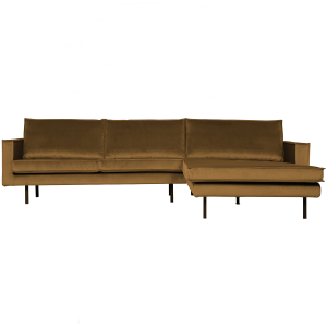 WOOOD chaise longue rechts Rodeo – Velvet – Honinggeel WOOOD chaise longue rechts Rodeo – Velvet – Honinggeel