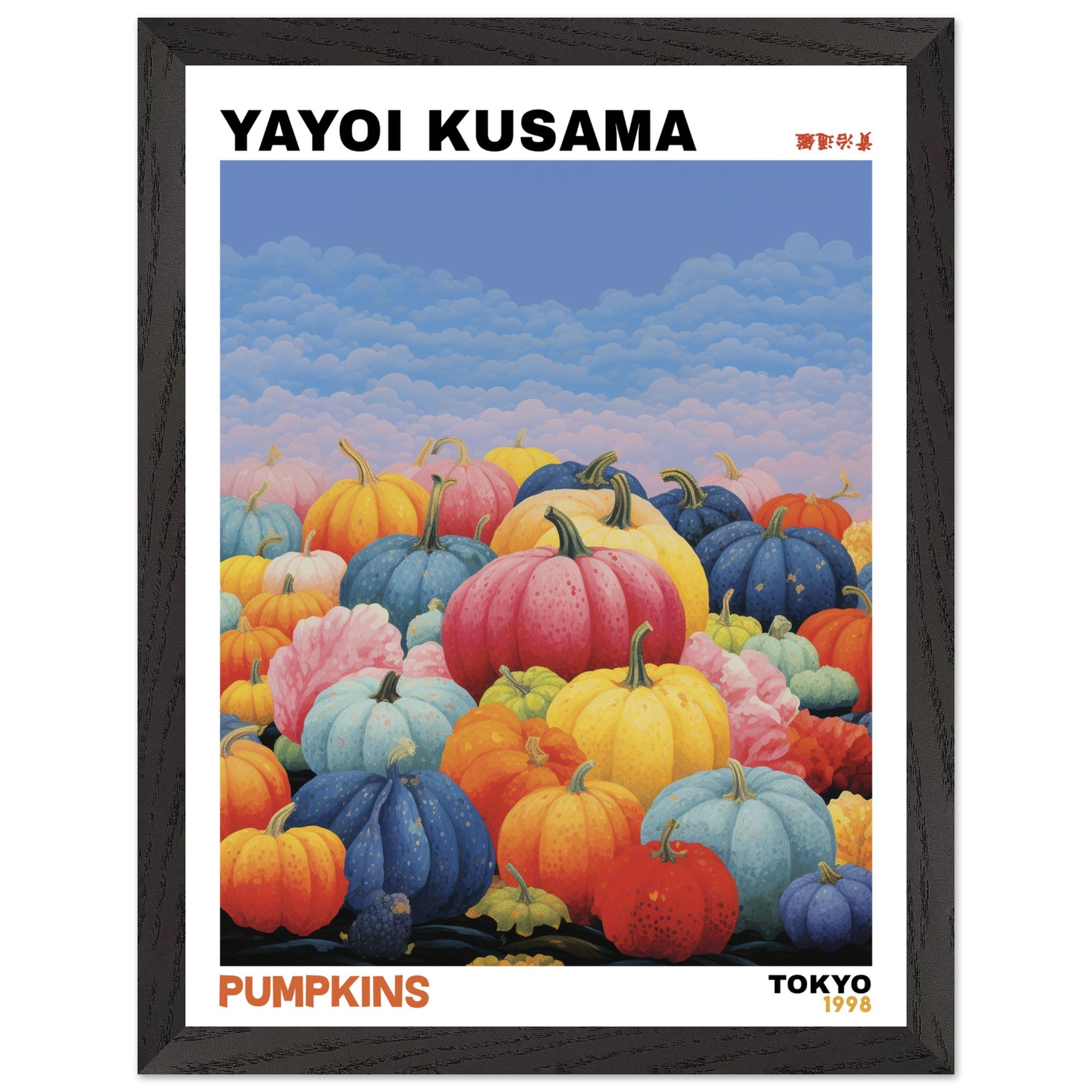 Artfulprints Poster met Lijst Yayoi Kusama - Pumpkins - 30x40 cm - Mee