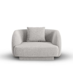 Cosmopolitan Design Fauteuil Tulum chenille, lichtgrijs – 90x103x70cm