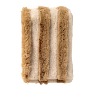 ELLIOT – plaid 130×160 cm – imitatiebont – Irish Cream – beige