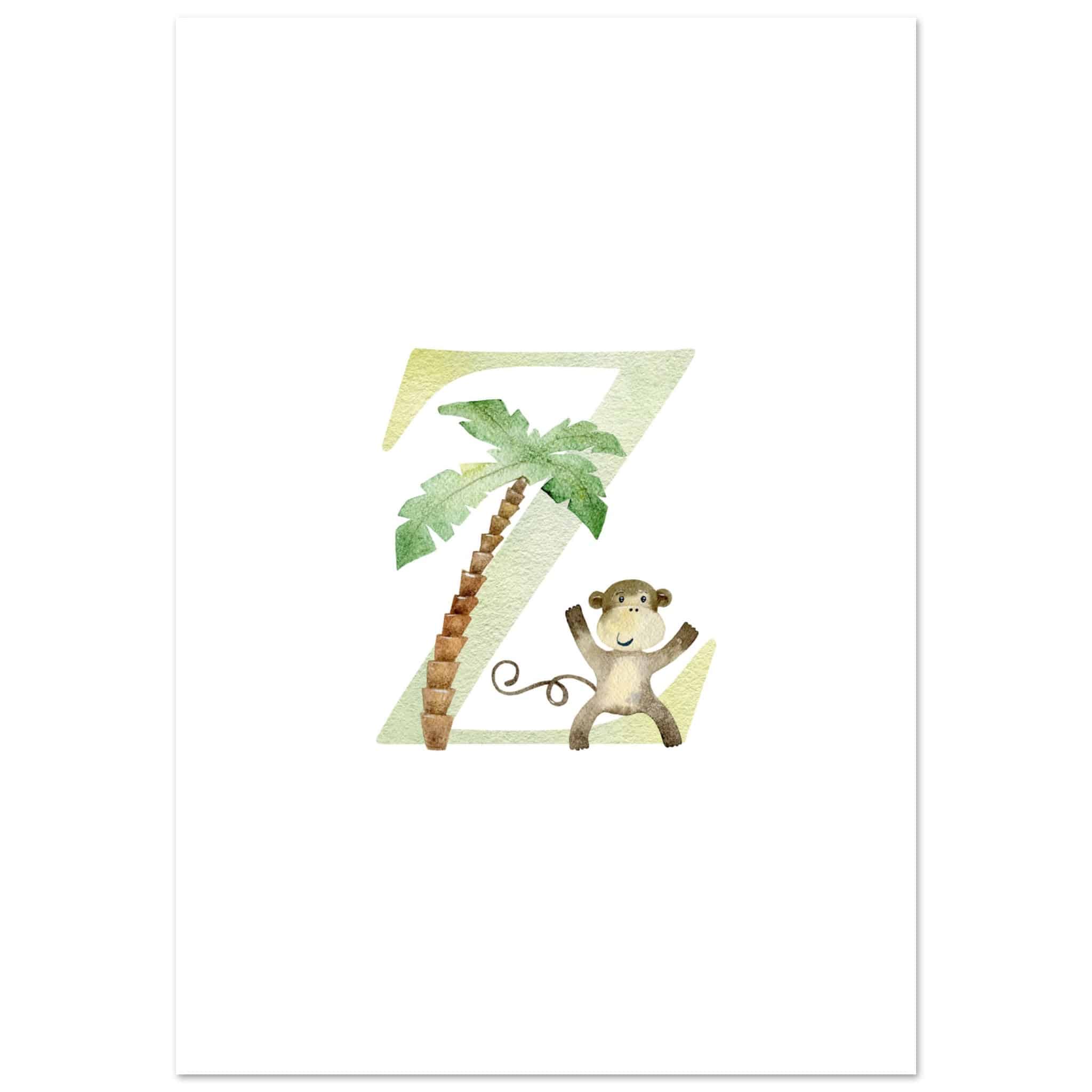 Artfulprints Poster Letter Z kindernaam - 70x100 cm - Meerkleurig