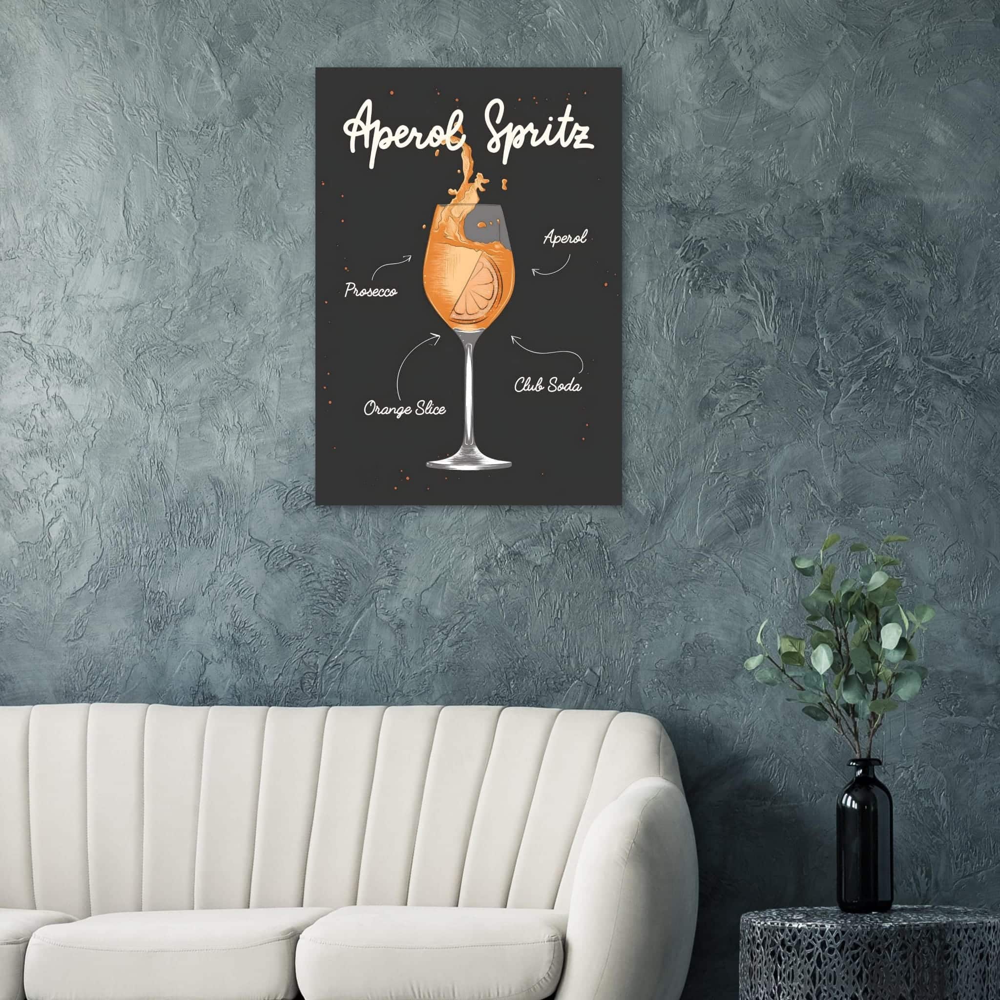 Artfulprints Aperol Spritz cocktail I – Illustratie poster 70x100 cm