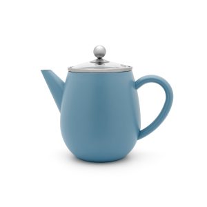Bredemeijer – Dubbelwandige theepot Eva – 1,1 liter – IJsblauw – Met f Bredemeijer – Dubbelwandige theepot Eva – 1,1 liter – IJsblauw – Met f