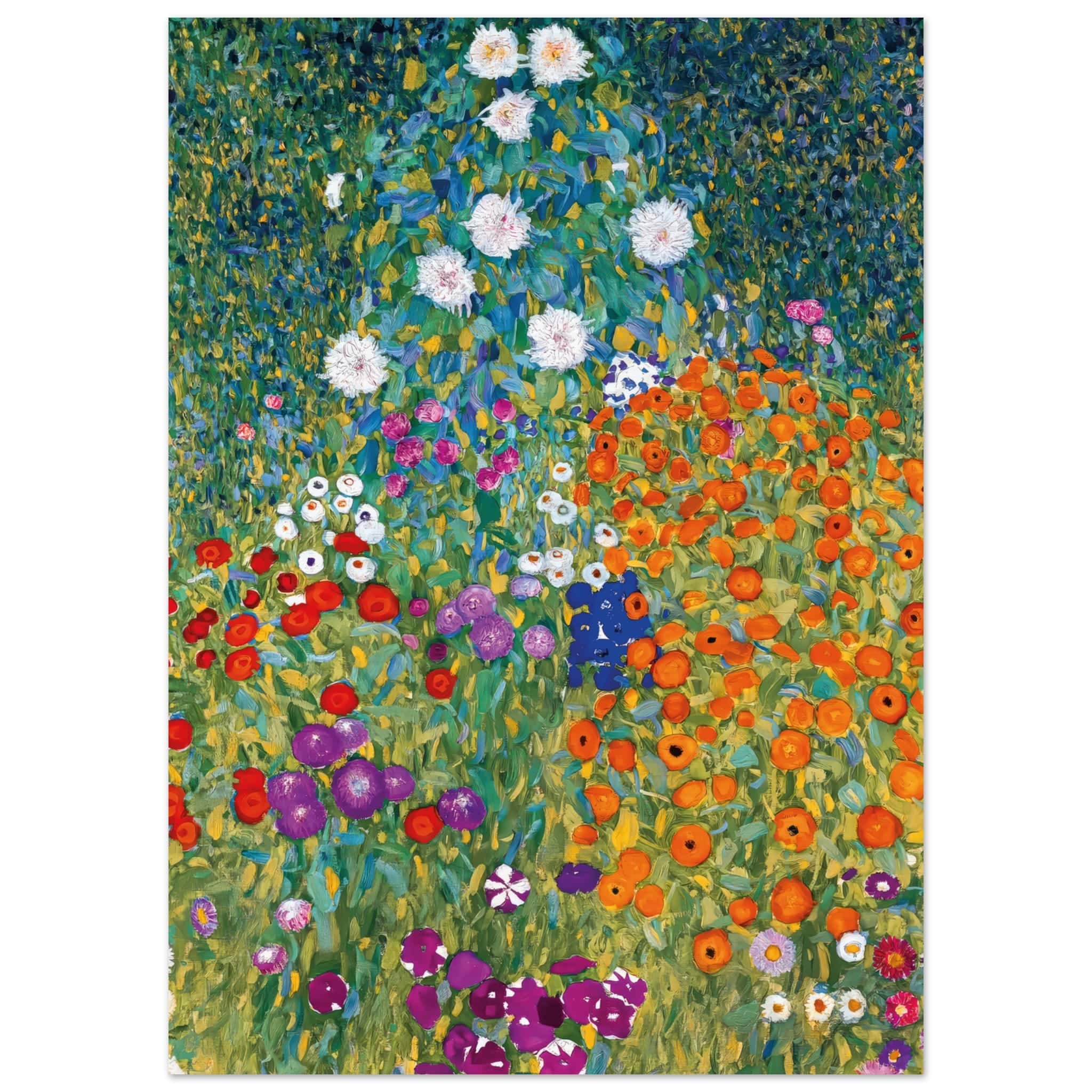 Artfulprints Poster Gustav Klimt - Blumengarten - 50x70 cm - Meerkleur