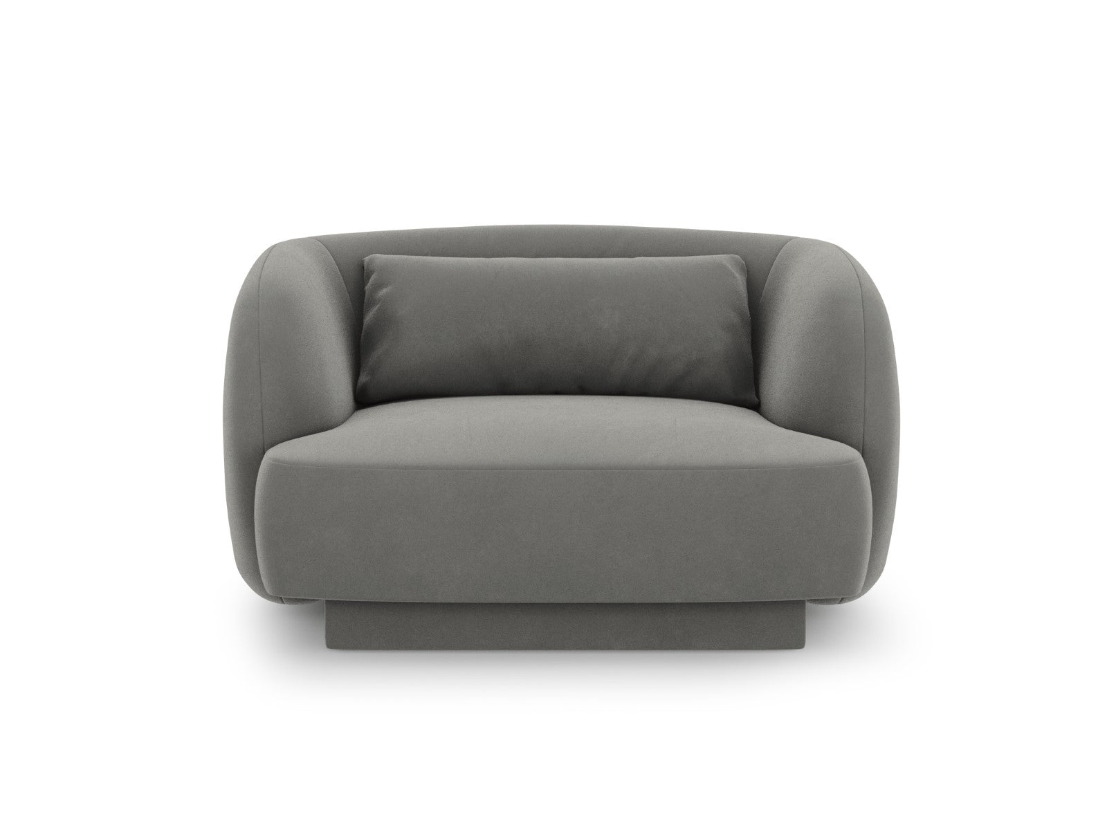Cosmopolitan Design Fauteuil Tulum flueel, lichtgrijs - 90x103x70cm