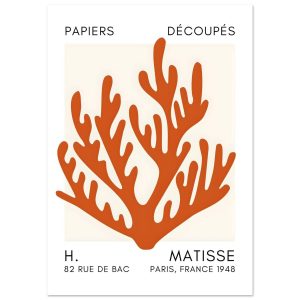 Artfulprints Poster Matisse – Coral harmony orange – A4 21×29.7 cm – O Artfulprints Poster Matisse – Coral harmony orange – A4 21×29.7 cm – O