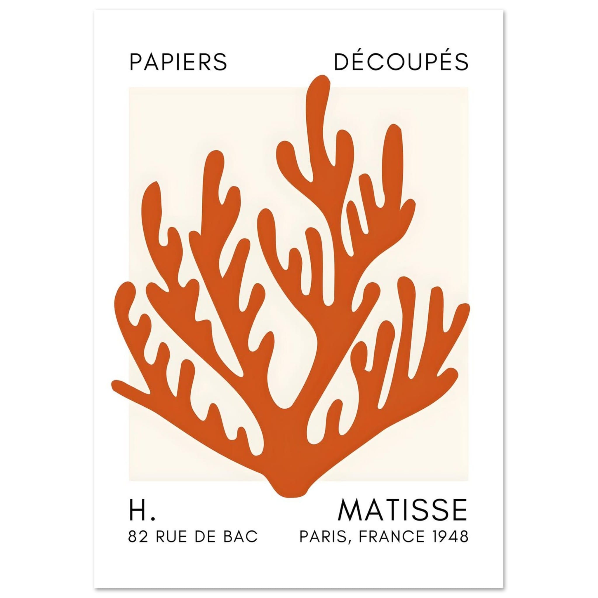 Artfulprints Poster Matisse – Coral harmony orange - A4 21x29.7 cm - O
