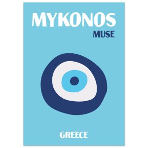 Artfulprints Poster Griekenland – Mykonos – A4 21×29.7 cm – Blauw Artfulprints Poster Griekenland – Mykonos – A4 21×29.7 cm – Blauw