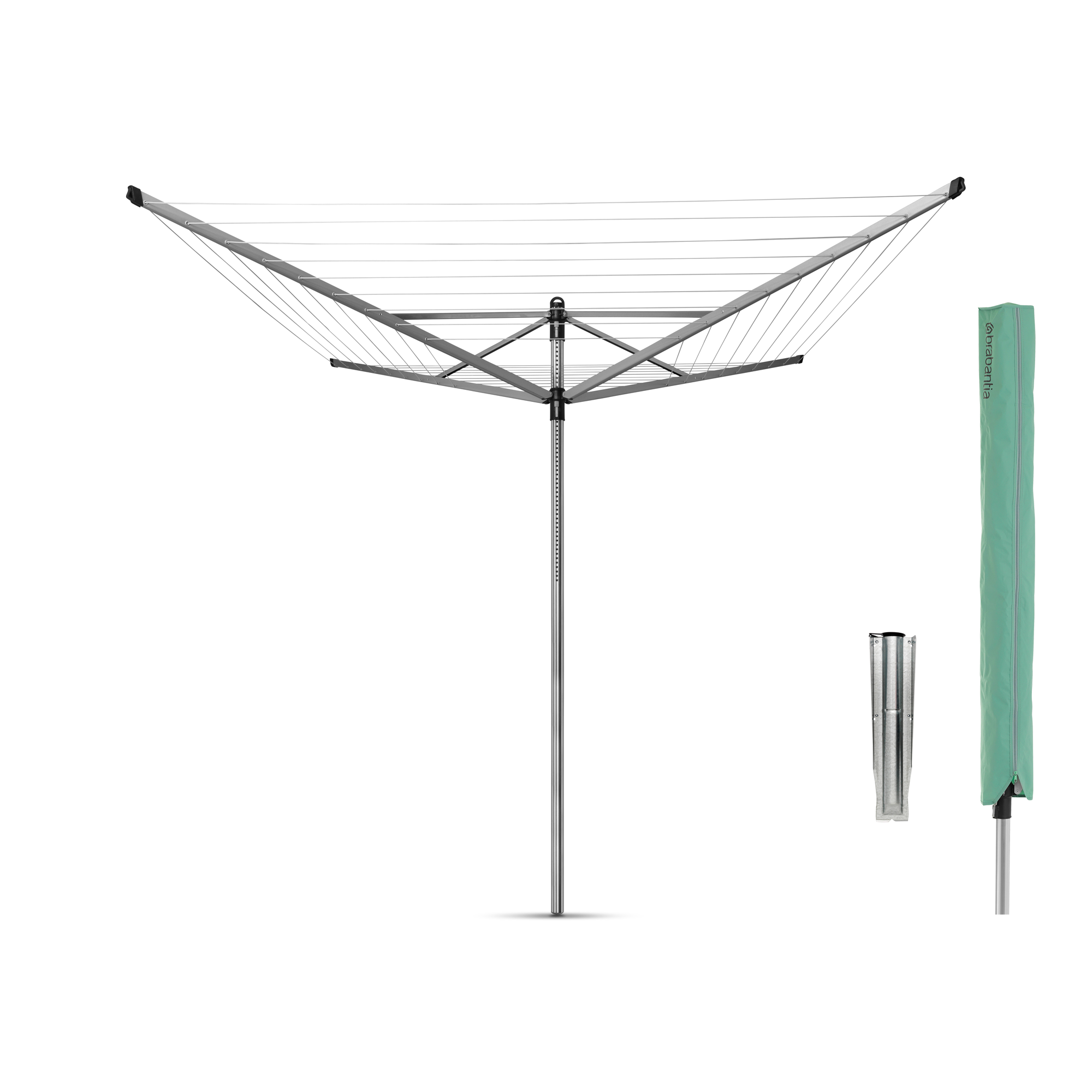 Brabantia Droogmolen Lift-O-Matic, 60 meter met metalen grondanker, do