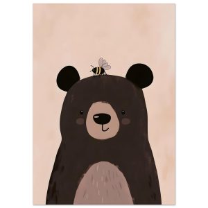 Artfulprints Poster Donkere beer – A4 21×29.7 cm – Bruin Artfulprints Poster Donkere beer – A4 21×29.7 cm – Bruin