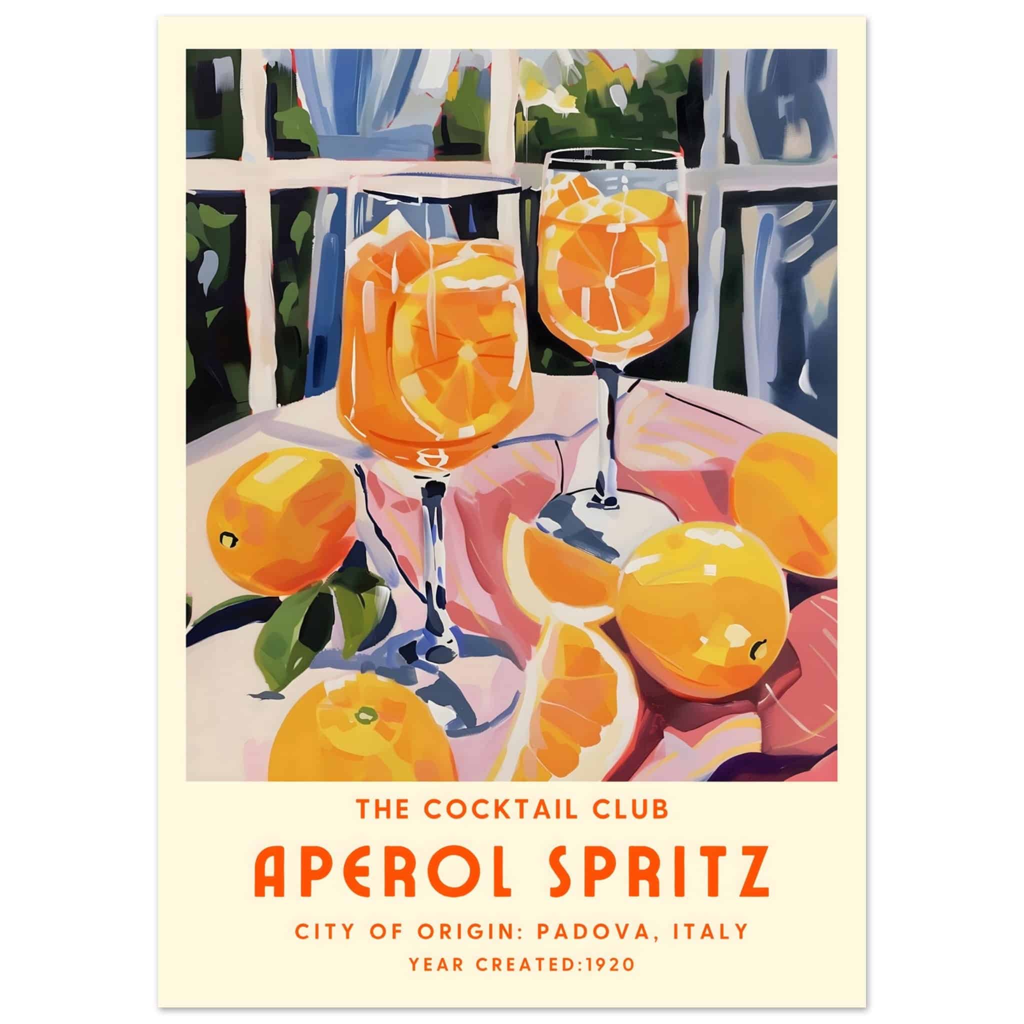 Artfulprints Poster Aperol Spritz - The cocktail club II - 50x70 cm -