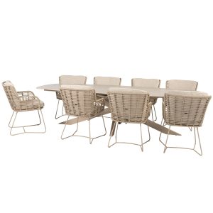 4 Seasons tuinset Fabrice 9-delig – Prado tuintafel 300×110 cm – ceram 4 Seasons tuinset Fabrice 9-delig – Prado tuintafel 300×110 cm – ceram