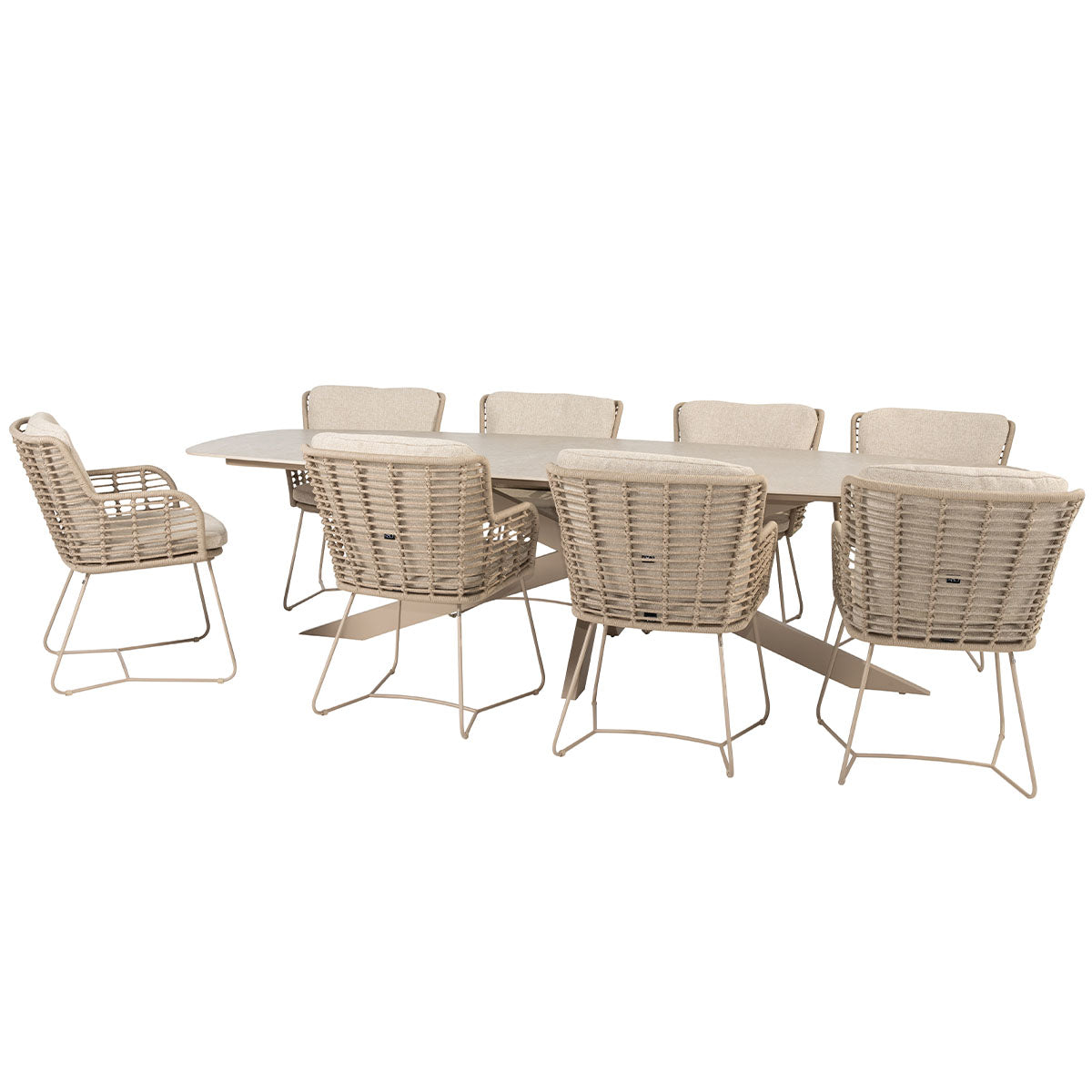 4 Seasons tuinset Fabrice 9-delig - Prado tuintafel 300x110 cm - ceram