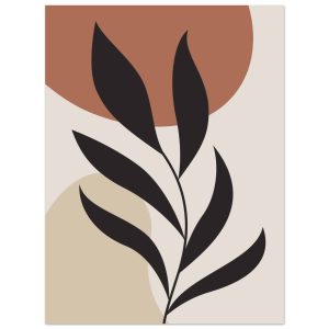 Artfulprints Poster Boho – Abstract leaf – 30×40 cm – Terracotta