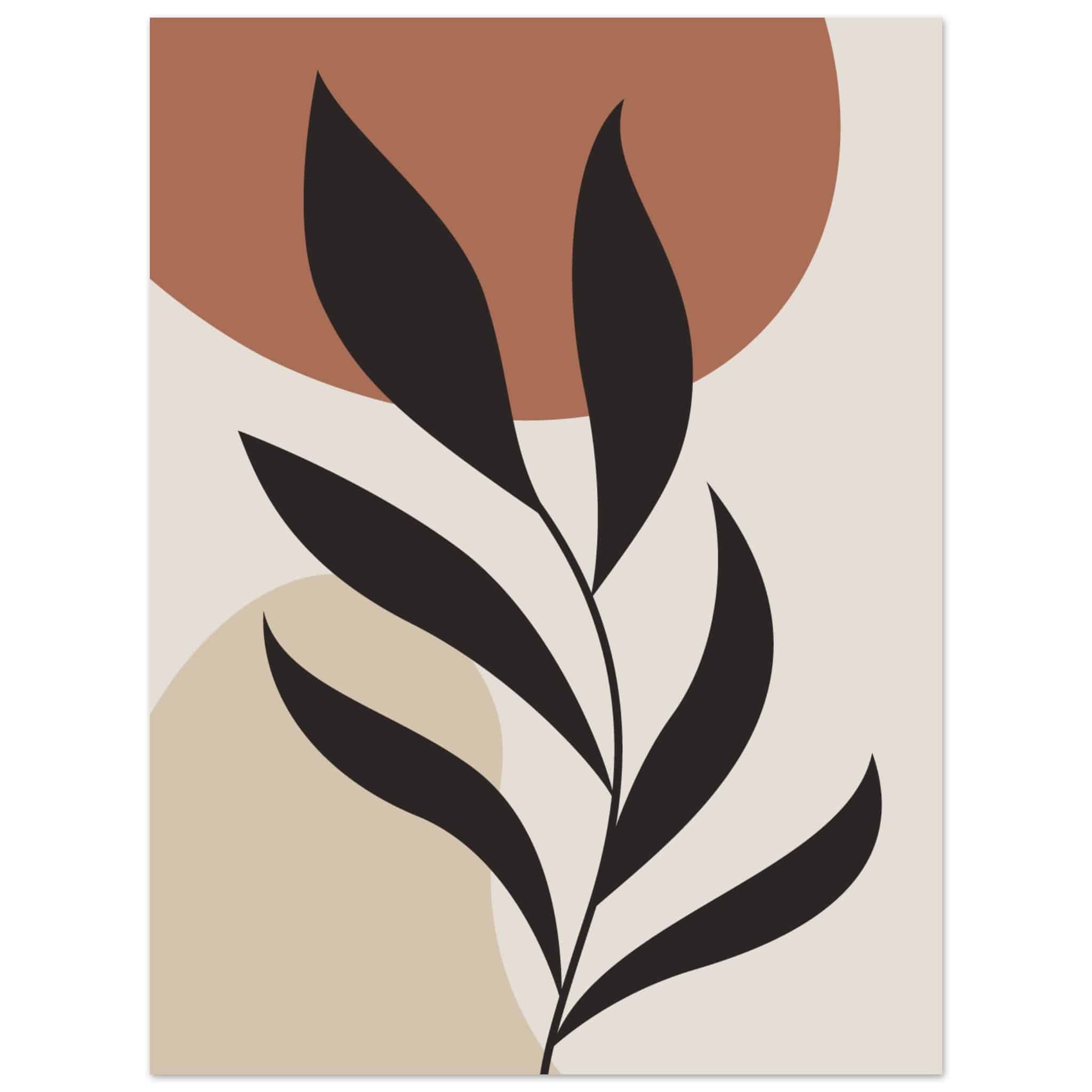 Artfulprints Poster Boho - Abstract leaf - 30x40 cm - Terracotta