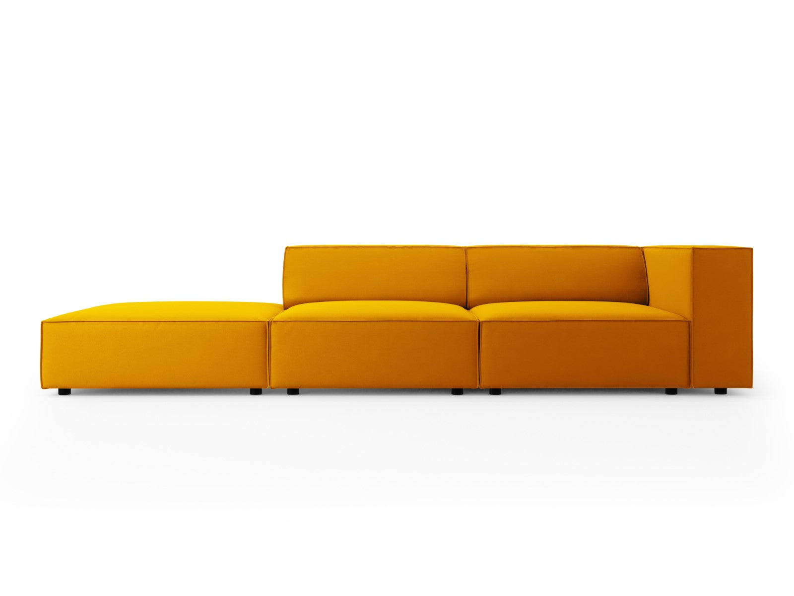 Cosmopolitan Design linker bank Arendal 4-zits, flueel, geel - 102x262