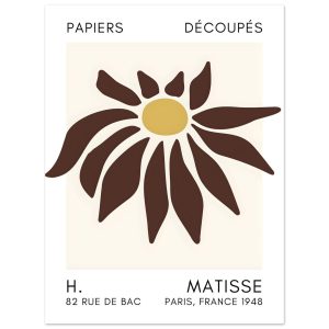 Artfulprints Poster Matisse – Deep sea dance brown – 30×40 cm – Bruin