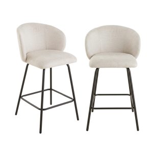 Calicosy – SORREL Set van 2 barkrukken – Beige – 50x53x89 cm Calicosy – SORREL Set van 2 barkrukken – Beige – 50x53x89 cm