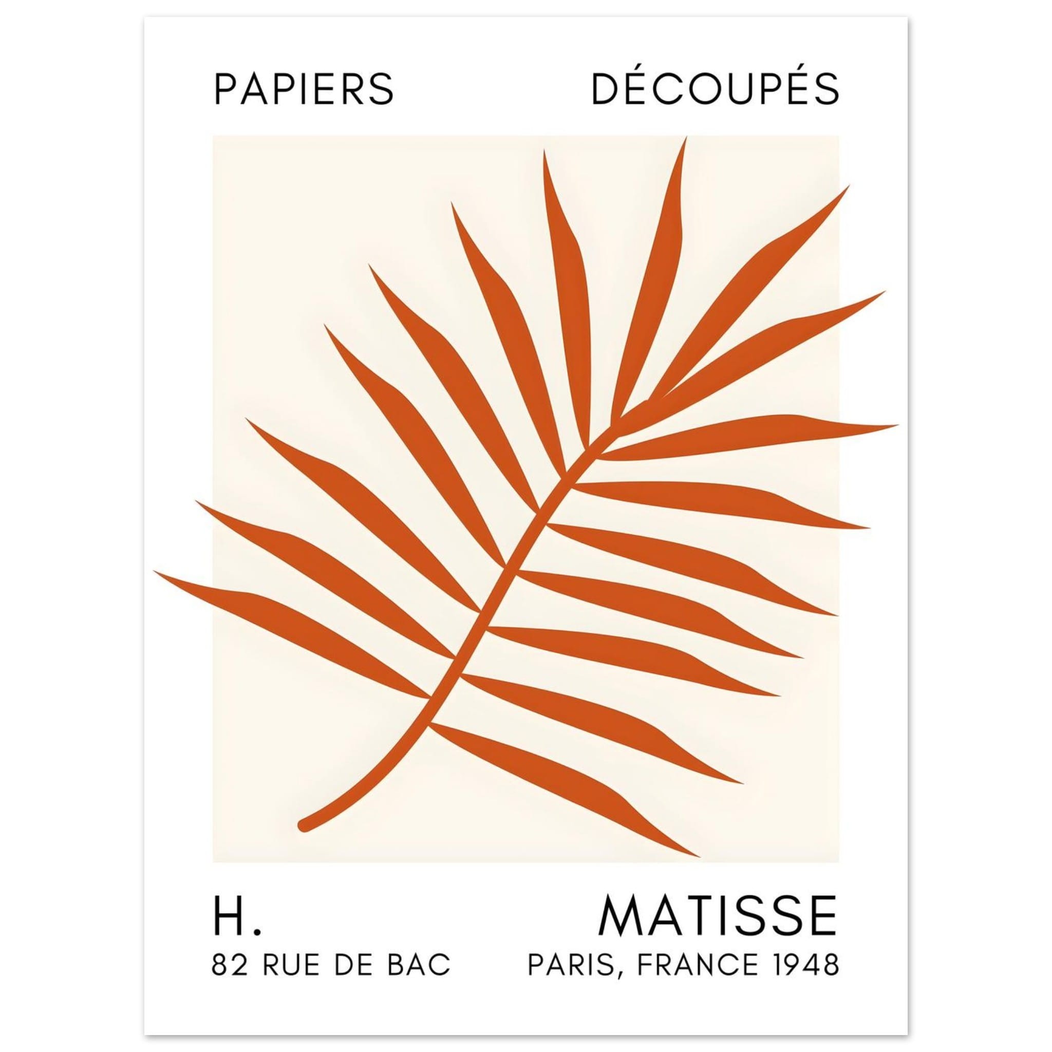 Artfulprints Poster Matisse – Floral reef orange - 30x40 cm - Oranje