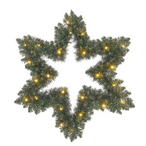 Black Box Trees Kerstkrans Ster met LED Verlichting – Ø60 cm – Groen Black Box Trees Kerstkrans Ster met LED Verlichting – Ø60 cm – Groen