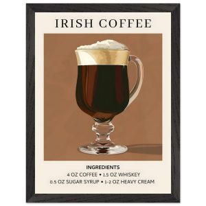 Artfulprints Poster met Lijst Irish Coffee – Ingrediënten – 30×40 cm – Artfulprints Poster met Lijst Irish Coffee – Ingrediënten – 30×40 cm –