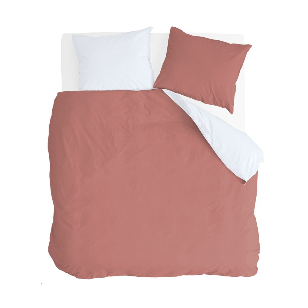 Byrklund - Dekbedovertrek Side Way - 240x220 cm - Terra / Wit