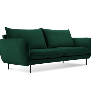 Cosmopolitan Design Bank Vienna 2-zits, flueel, flessengroen – 92x160x