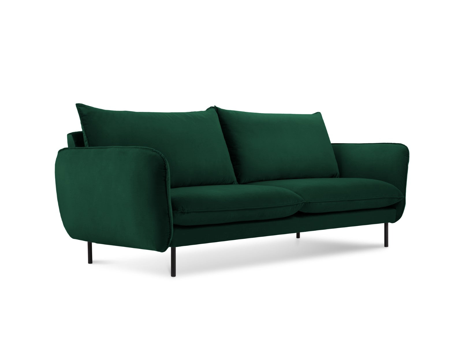 Cosmopolitan Design Bank Vienna 2-zits, flueel, flessengroen - 92x160x