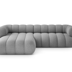 Cosmopolitan Design Hoekbank Koge 5-zits, chenille lichtgrijs – 165×27 Cosmopolitan Design Hoekbank Koge 5-zits, chenille lichtgrijs – 165×27