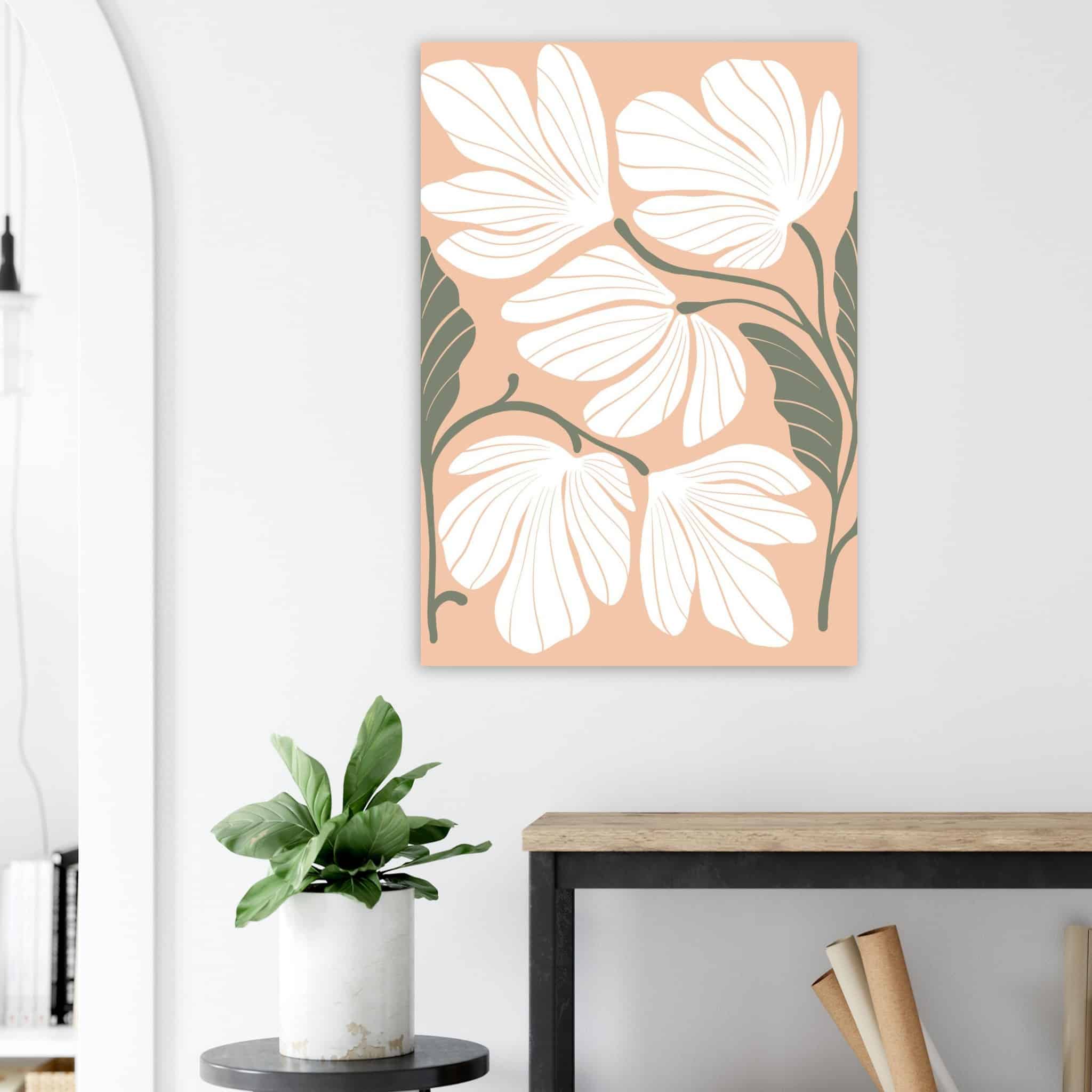 Artfulprints Poster Boho – Delicate flowers - 70x100 cm - Wit