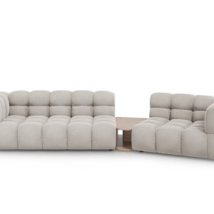 Cosmopolitan Design Rechte modulaire bank Sky 3-zits, flueel, lichtbei Cosmopolitan Design Rechte modulaire bank Sky 3-zits, flueel, lichtbei