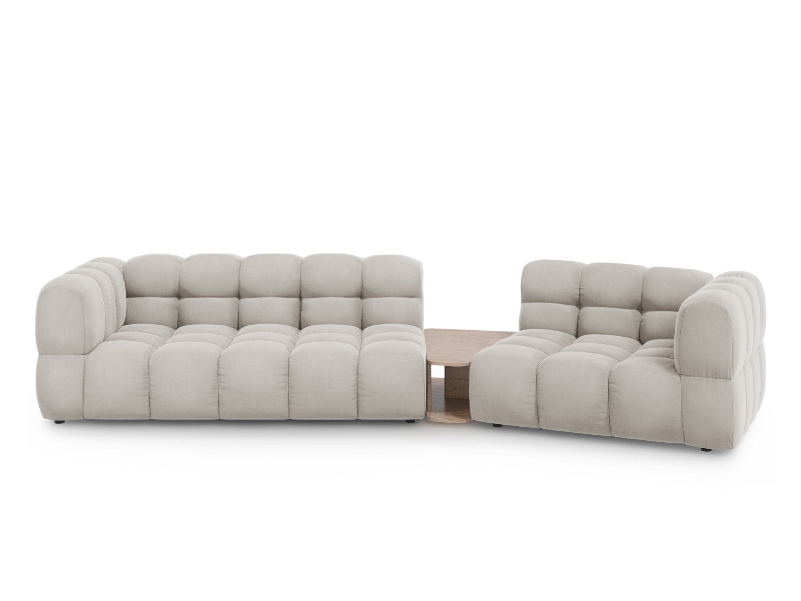 Cosmopolitan Design Rechte modulaire bank Sky 3-zits, flueel, lichtbei