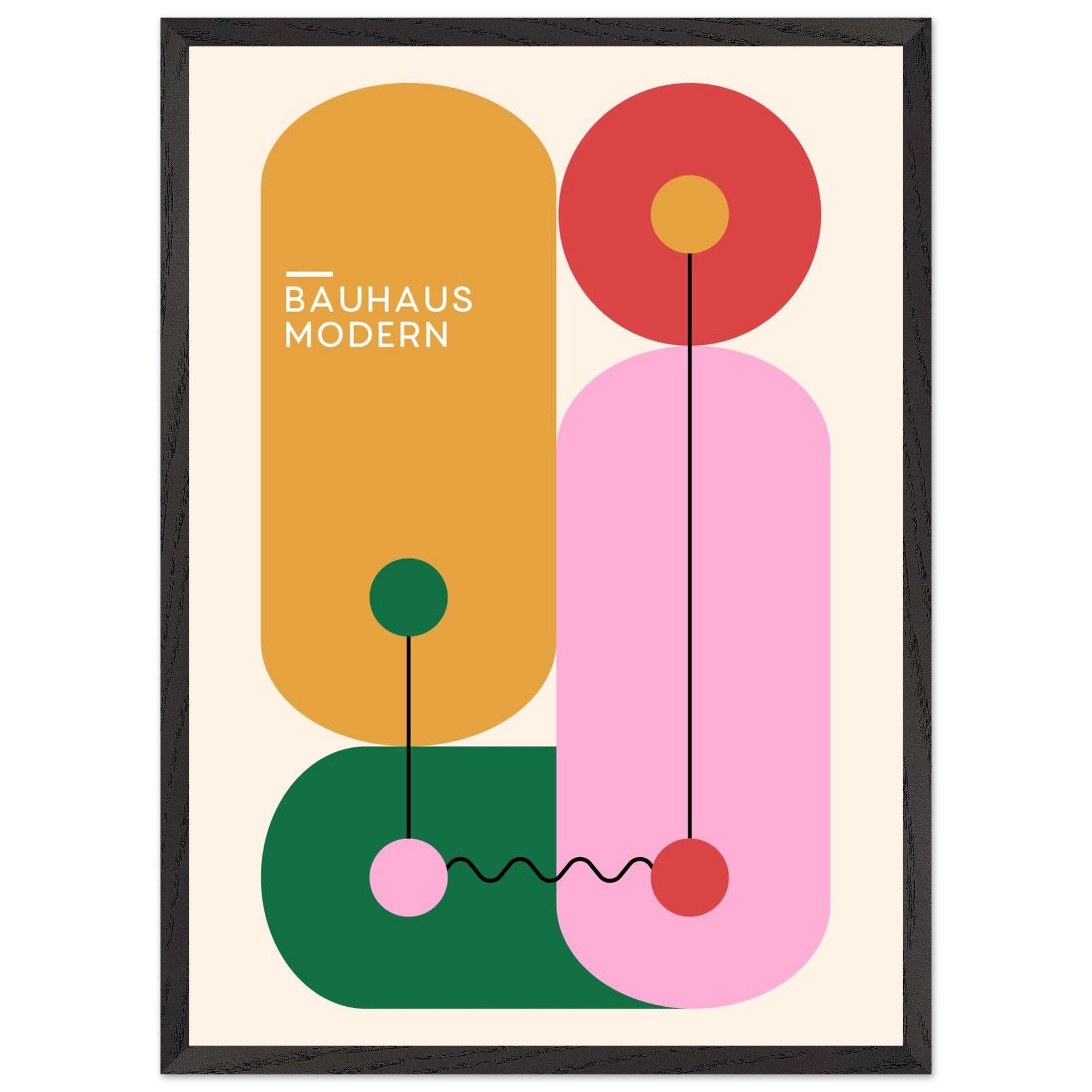 Artfulprints Poster met Lijst Bauhaus - Modern art - 50x70 cm - Meerkl