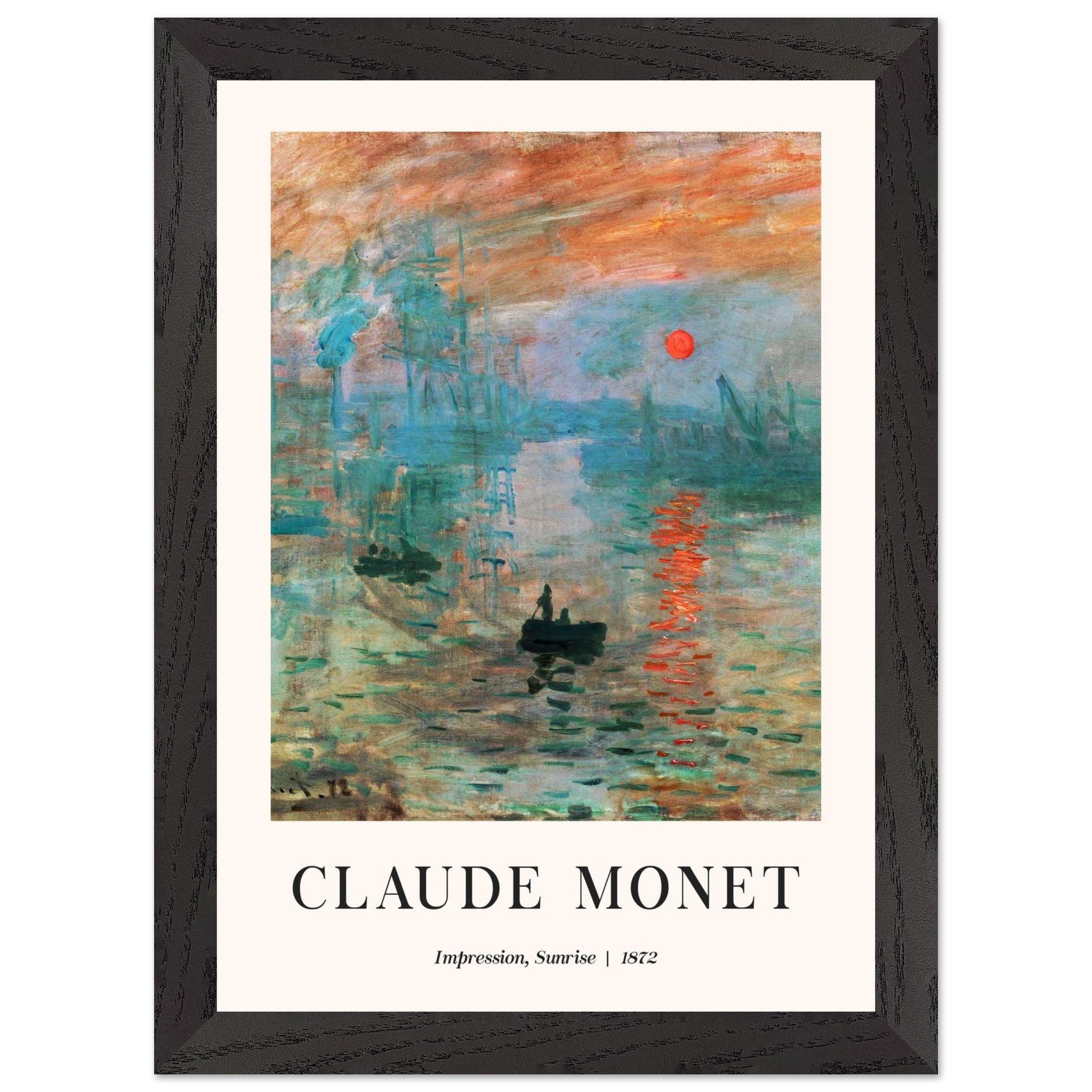 Artfulprints Poster met Lijst Claude Monet - Impression sunrise - A4 2