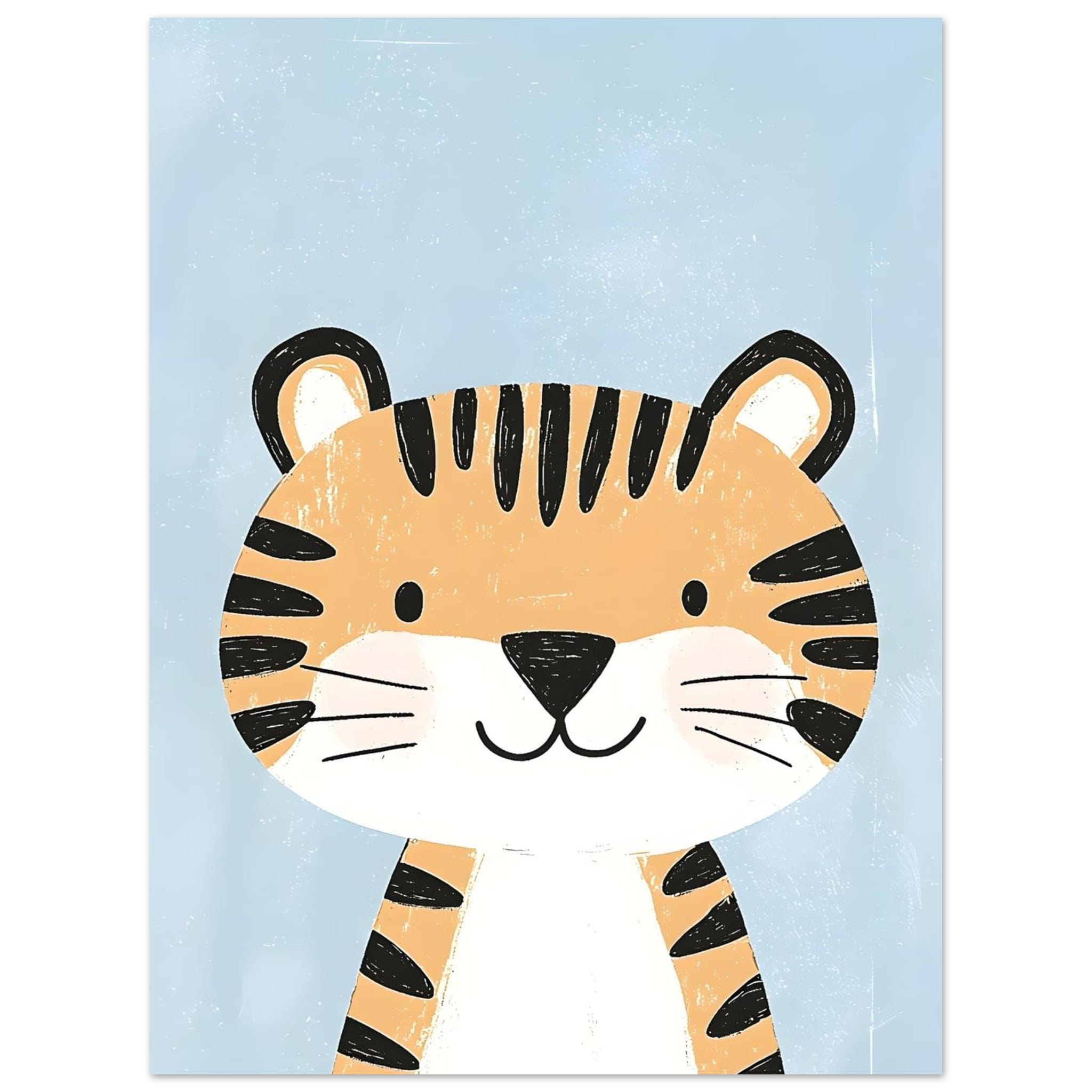 Artfulprints Poster Speelse tijger vriend - 30x40 cm - Oranje