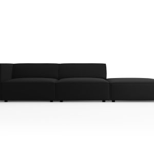 Cosmopolitan Design Rechte bank Arendal 4-zits, flueel, zwart – 102×26 Cosmopolitan Design Rechte bank Arendal 4-zits, flueel, zwart – 102×26