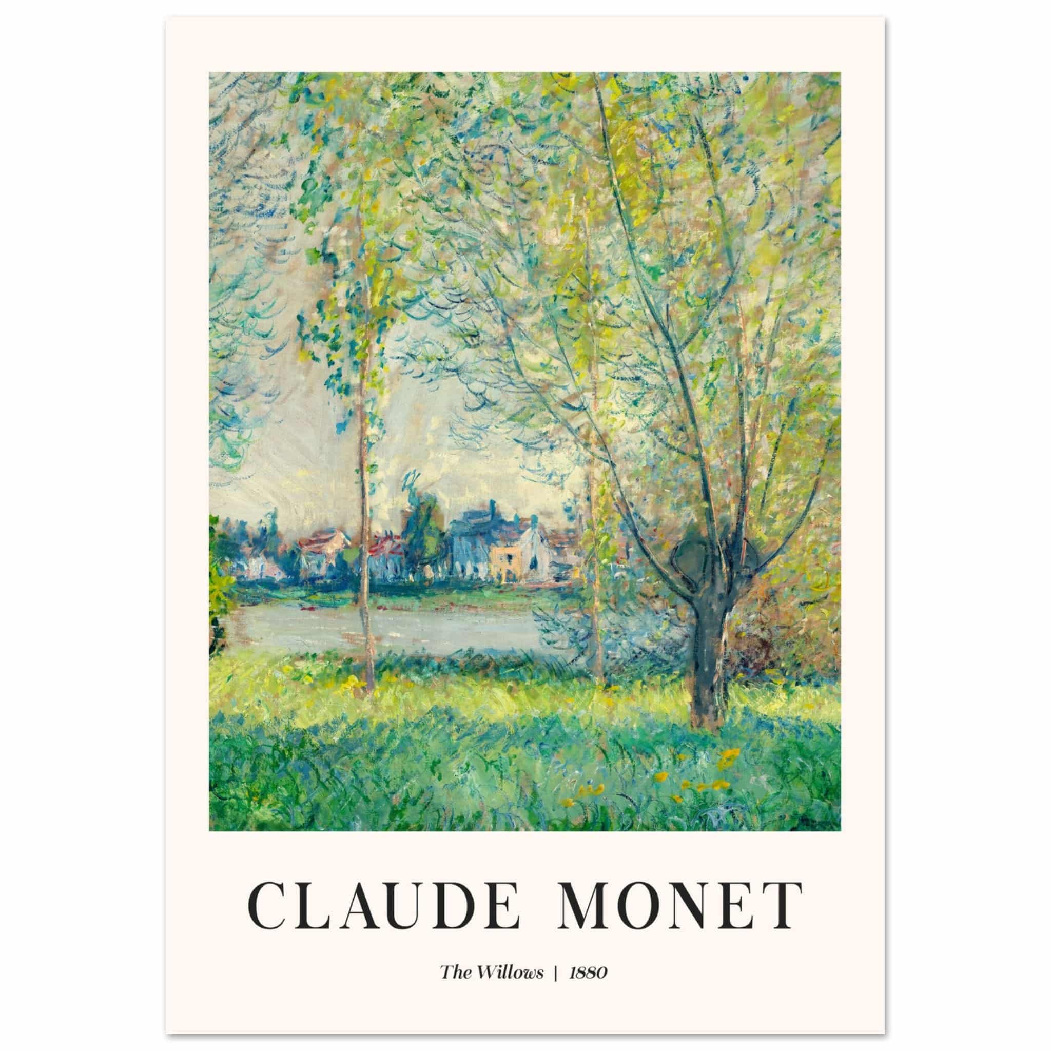 Artfulprints Poster Claude Monet - The willows - A4 21x29.7 cm - Groen