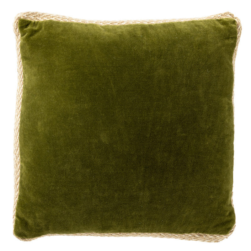 MANOE - kussenhoes 45x45 cm - effen kleur - jute rand - Cardamom Seed