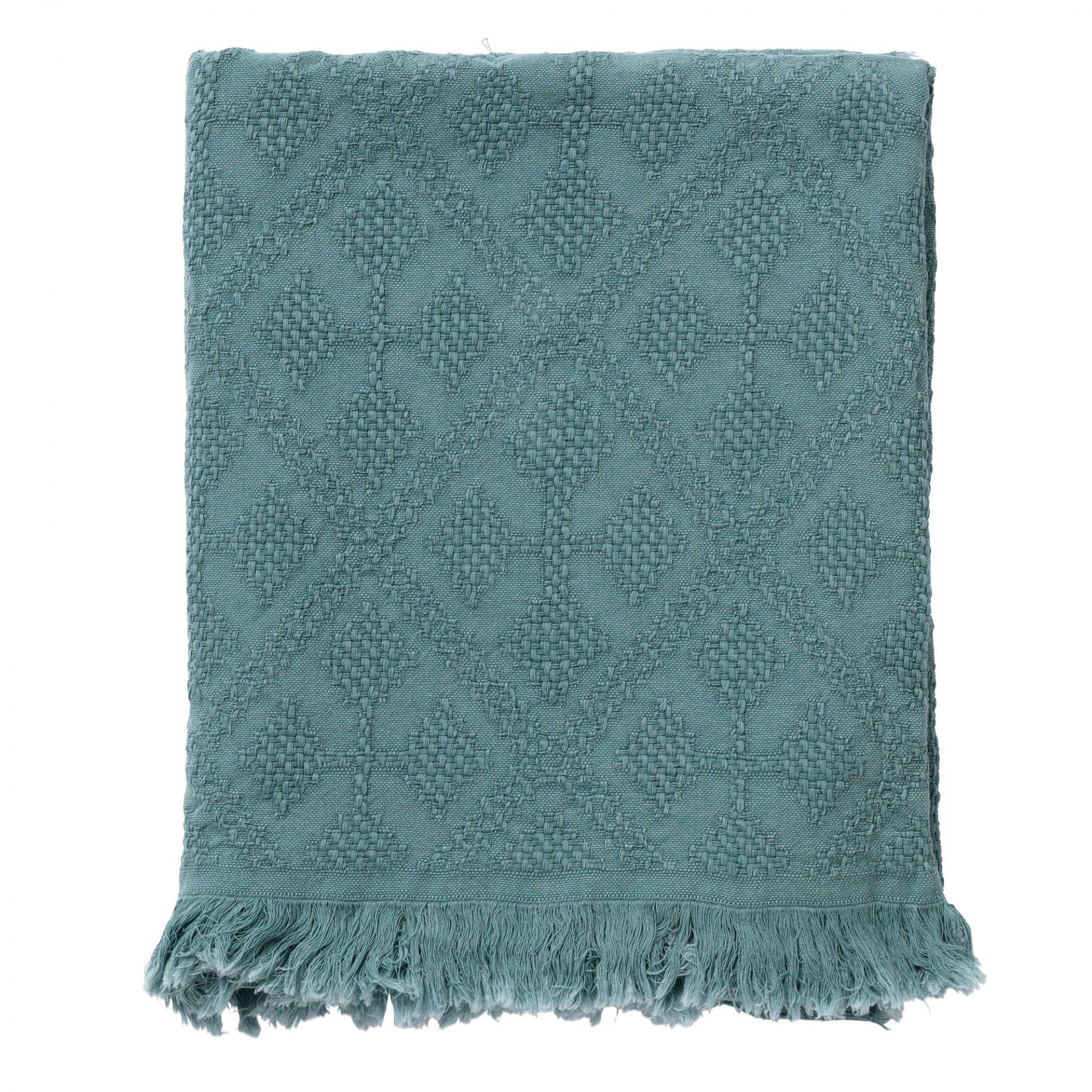 BELLE - plaid 130x180 cm - 100% katoen - geweven patroon - Sagebrush G