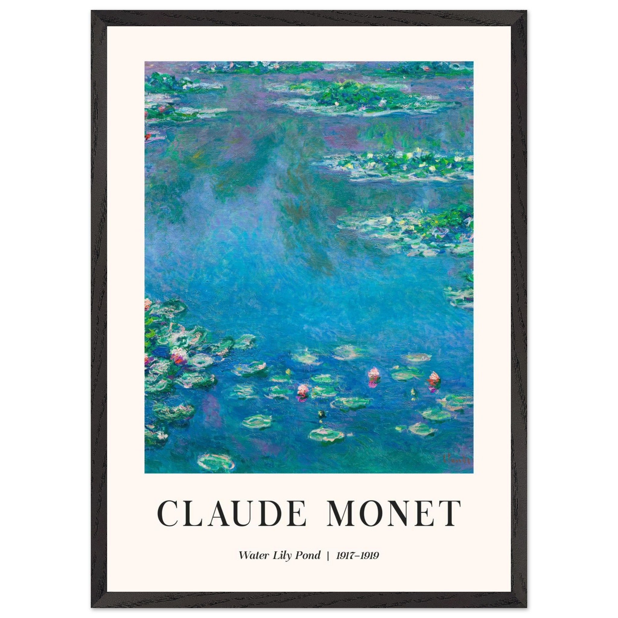 Artfulprints Poster met Lijst Claude Monet - Water lily pond - 50x70 c