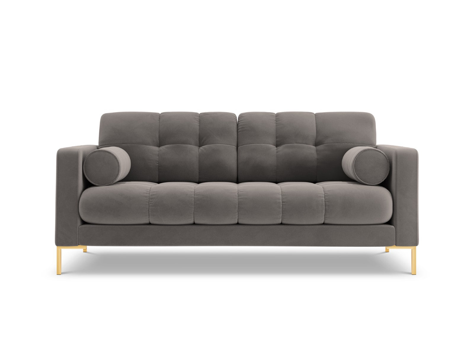 Cosmopolitan Design Bank Bali 2-zits, flueel, lichtgrijs - 96x152x75cm