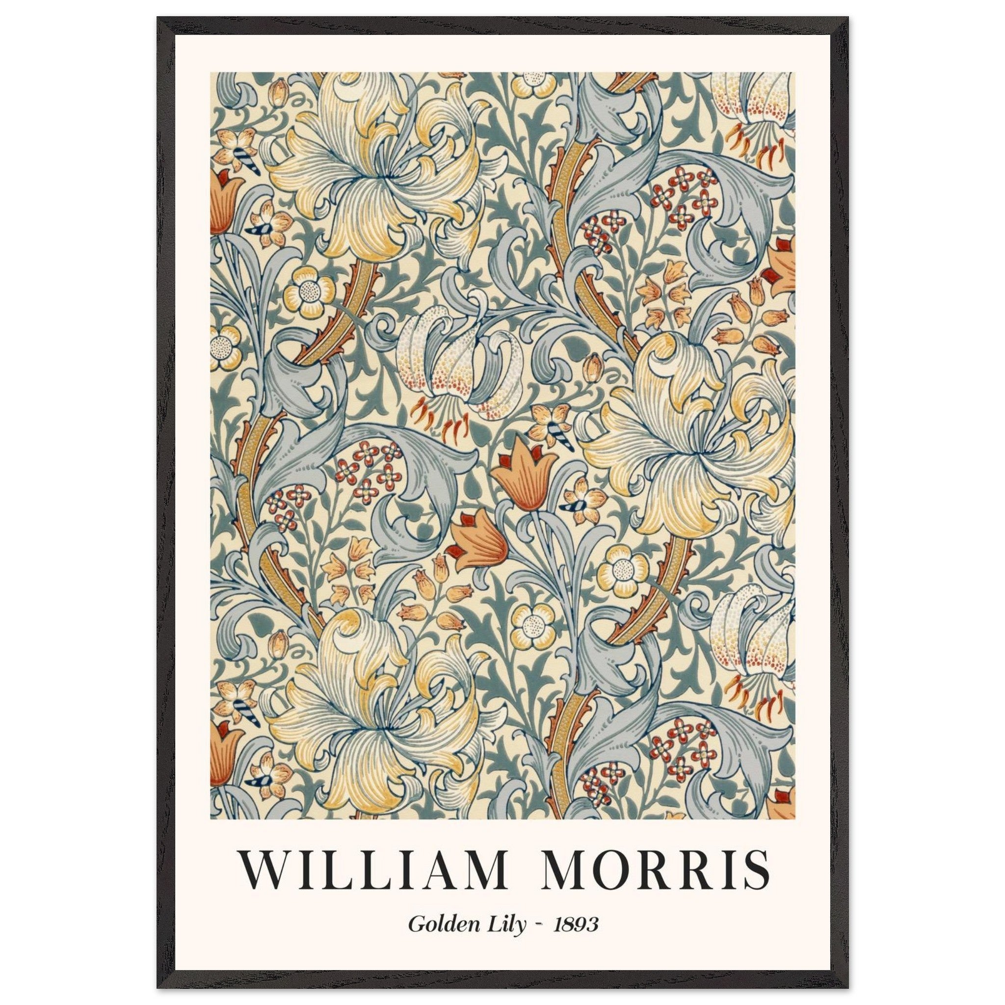 Artfulprints Poster met Lijst William Morris - Golden lilly 1893 - 70x