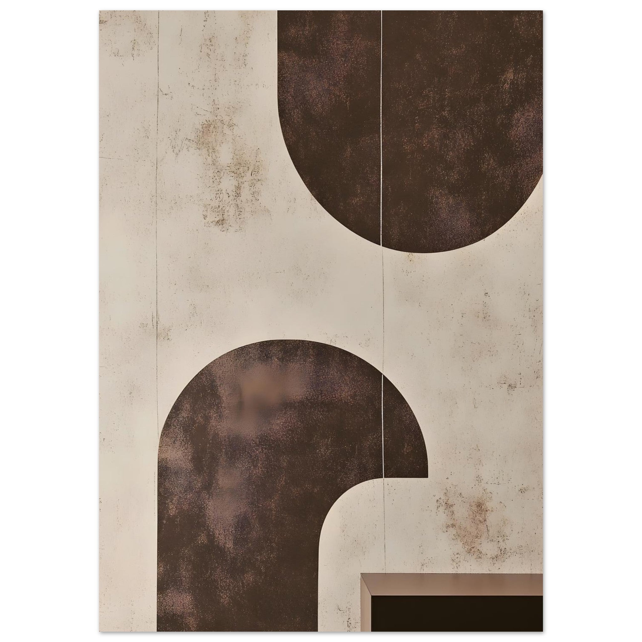 Artfulprints Poster Boho – Soft geometry - 50x70 cm - Bruin