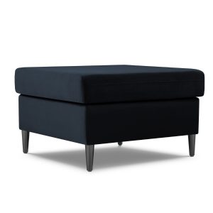 Cosmopolitan Design Poef Kyoto flueel, donkerblauw – 70x70x45cm